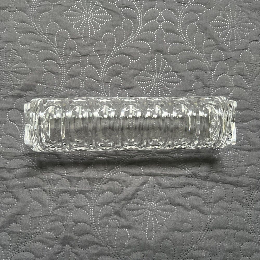 Lead Crystal Cracker Tray Water Biscuits Wafers Elegant Buffet Table Display 9” - Picture 2 of 11